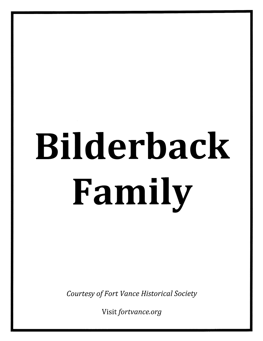 Bilderback Family