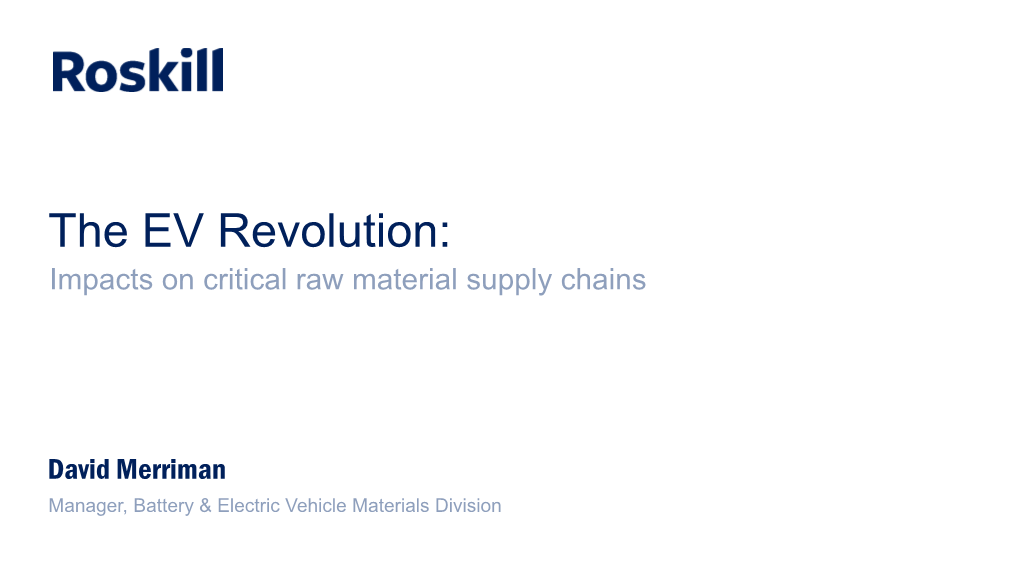 The EV Revolution: Impacts on Critical Raw Material Supply Chains