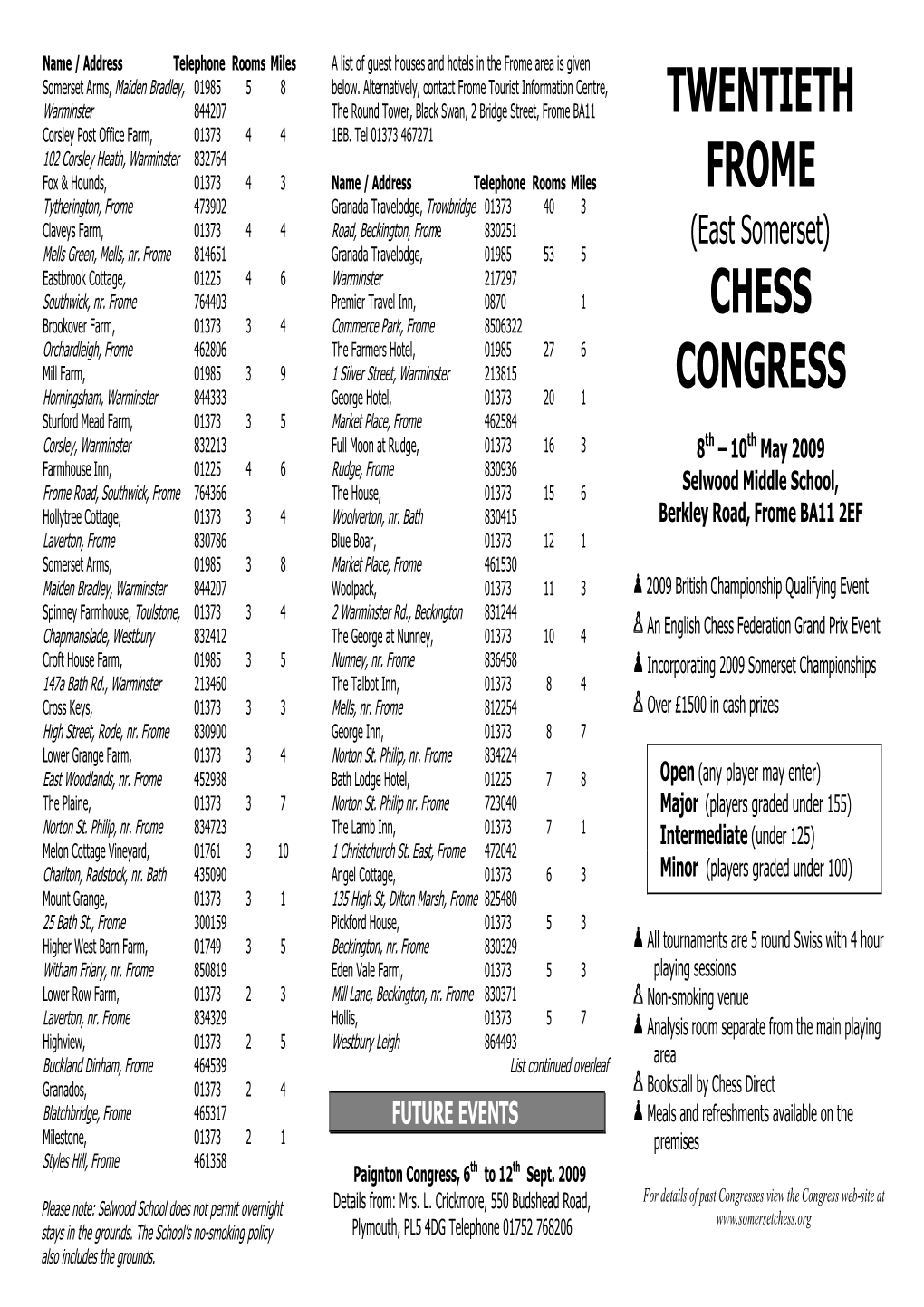 Twentieth Frome Chess Congress