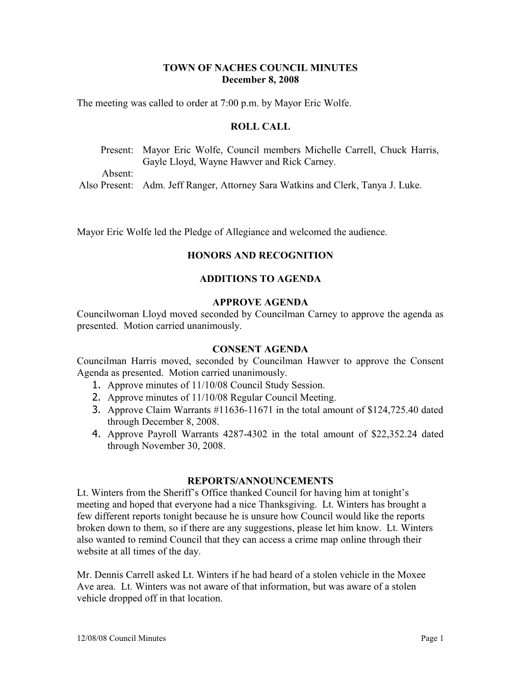 Town of Naches Council Minutes s1