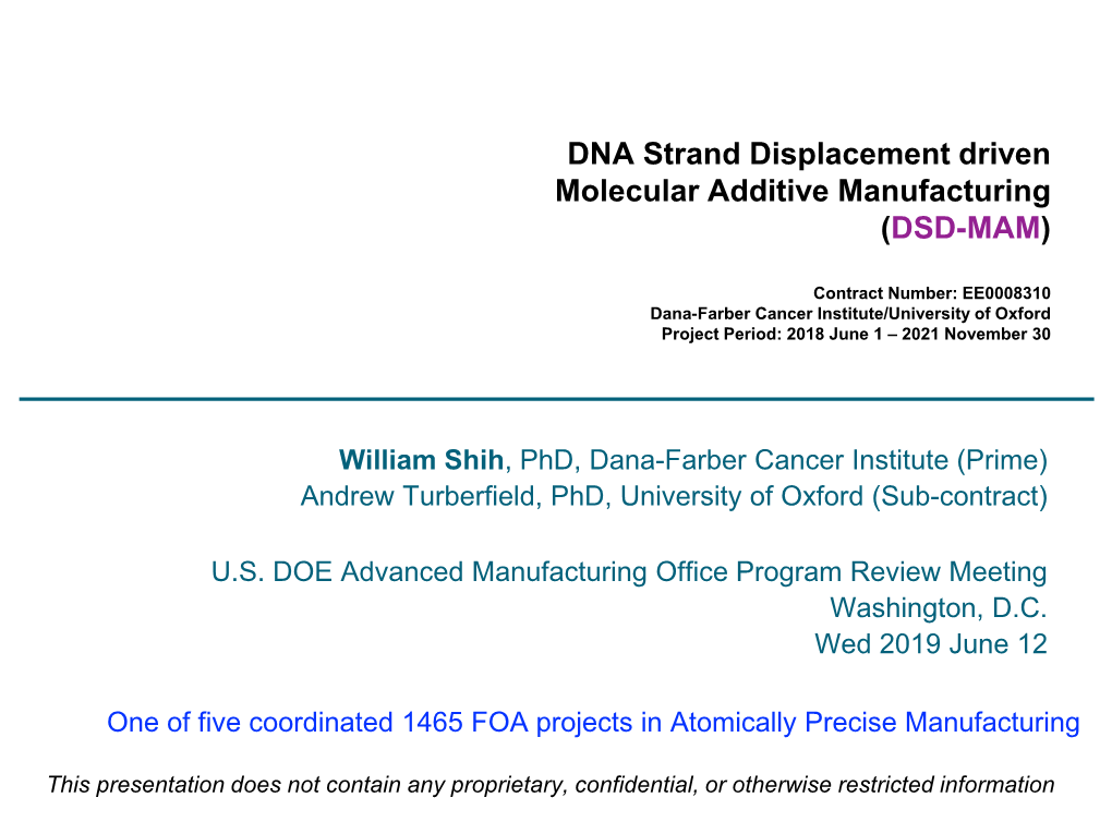 DNA Strand Displacement Driven Molecular Additive Manufacturing (DSD-MAM)