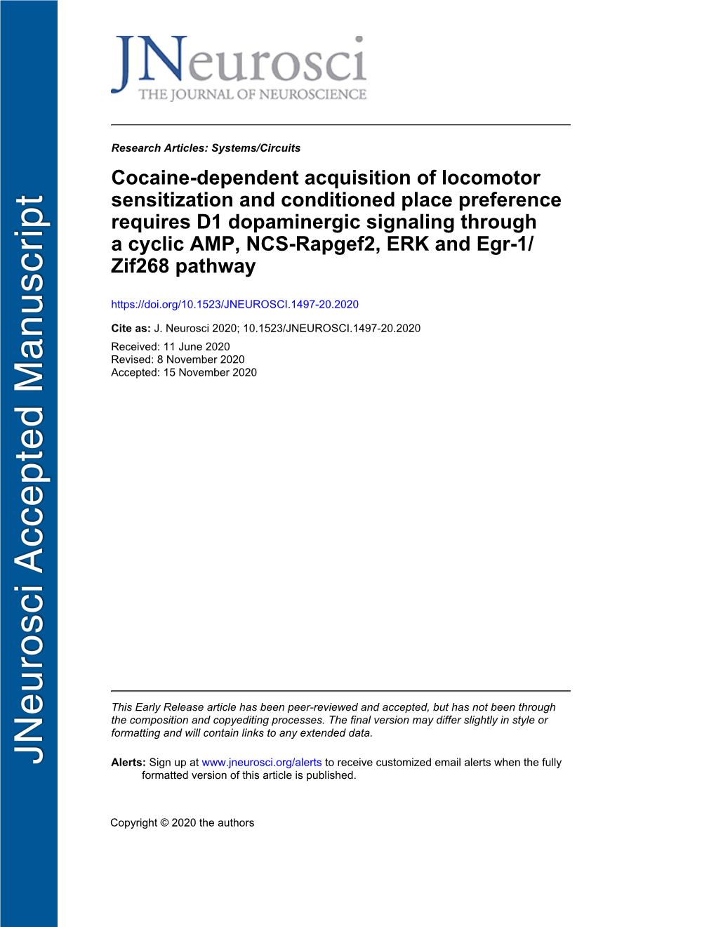 Cocaine-Dependent Acquisition of Locomotor Sensitization And