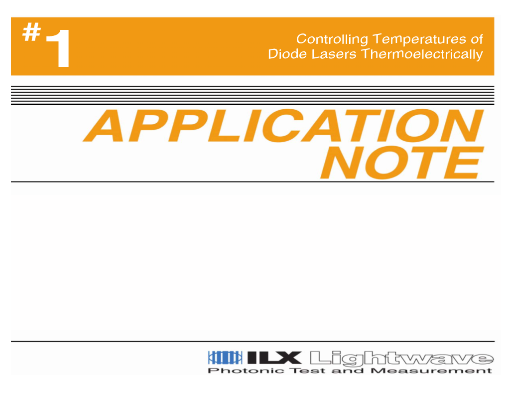 Controlling Temperatures of Laser Diodes Thermoelectrically