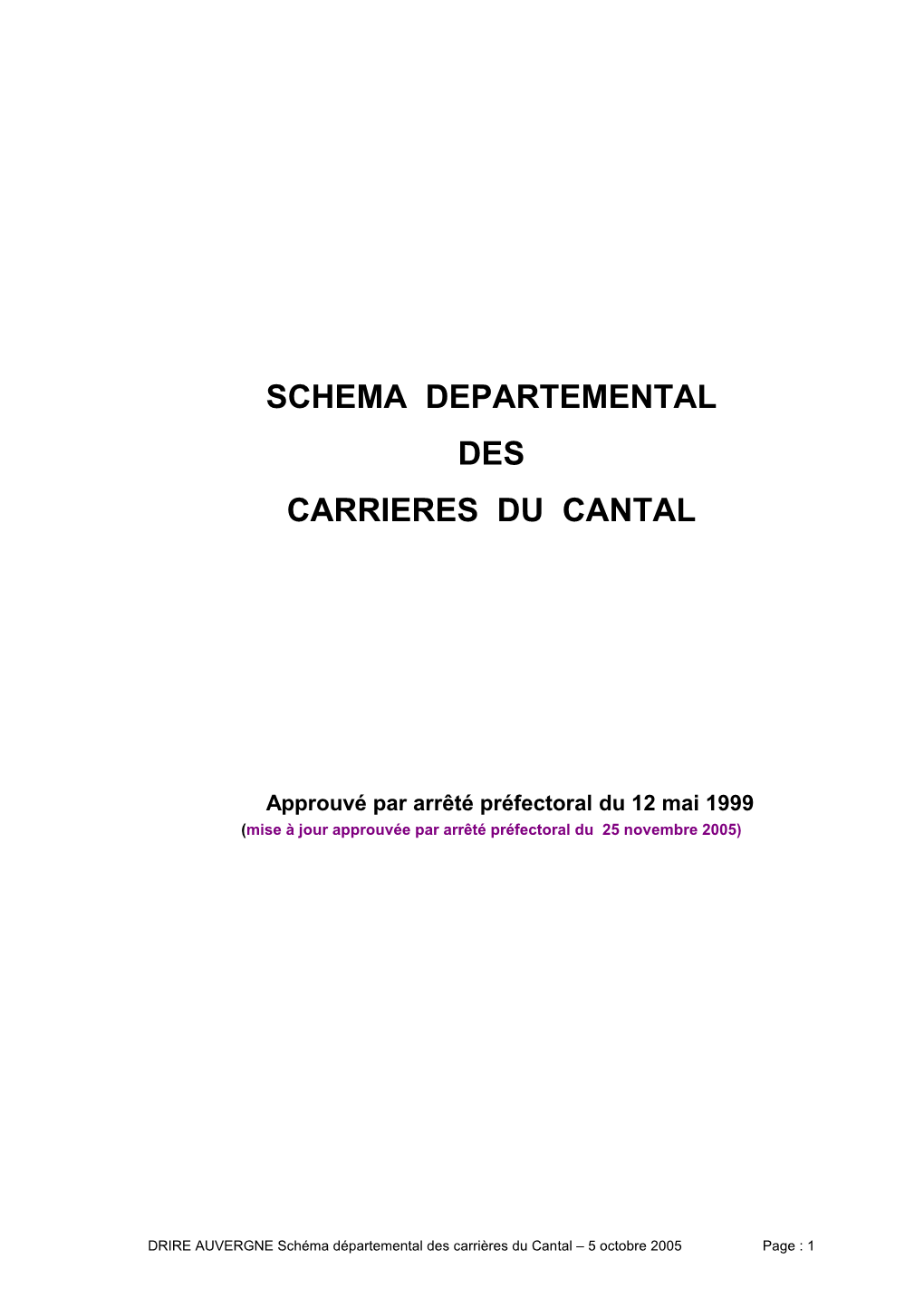 Schema Departemental Des Carrieres Du Cantal