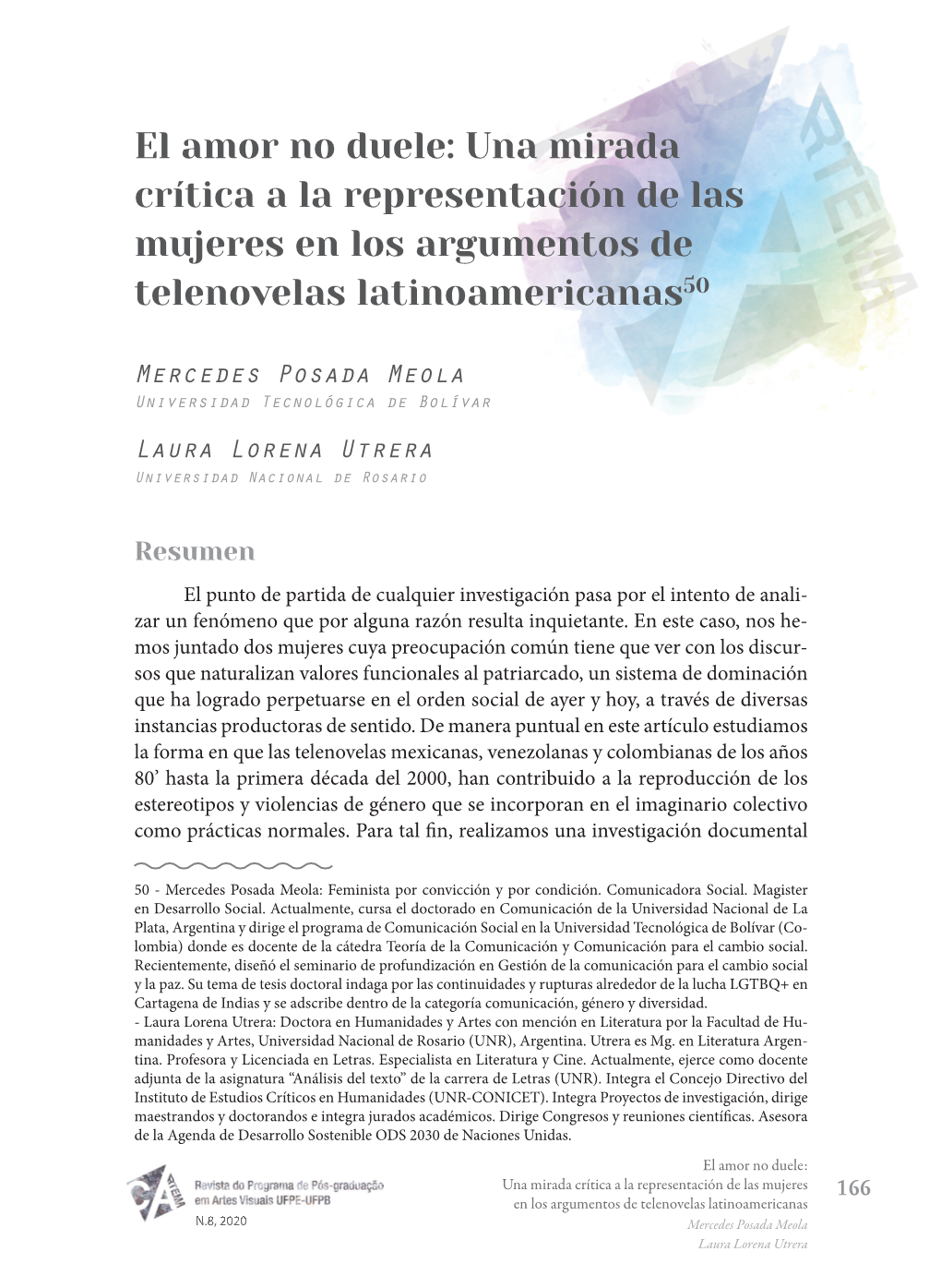 El Amor No Duele: Una Mirada Crítica a La Representación De Las Mujeres En Los Argumentos De Telenovelas Latinoamericanas50