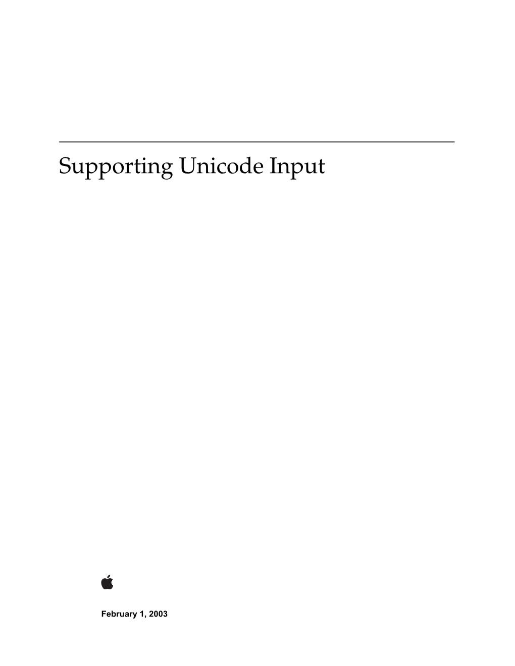 Supporting Unicode Input