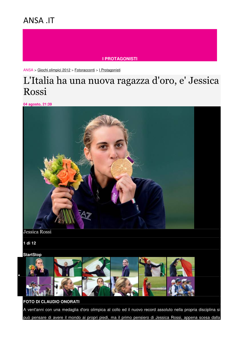 L'italia Ha Una Nuova Ragazza D'oro, E' Jessica Rossi