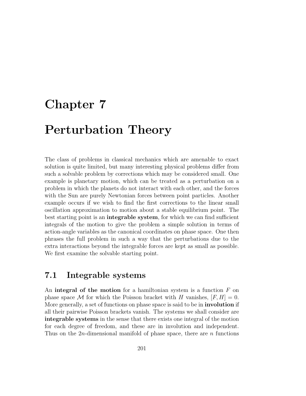 Chapter 7 Perturbation Theory