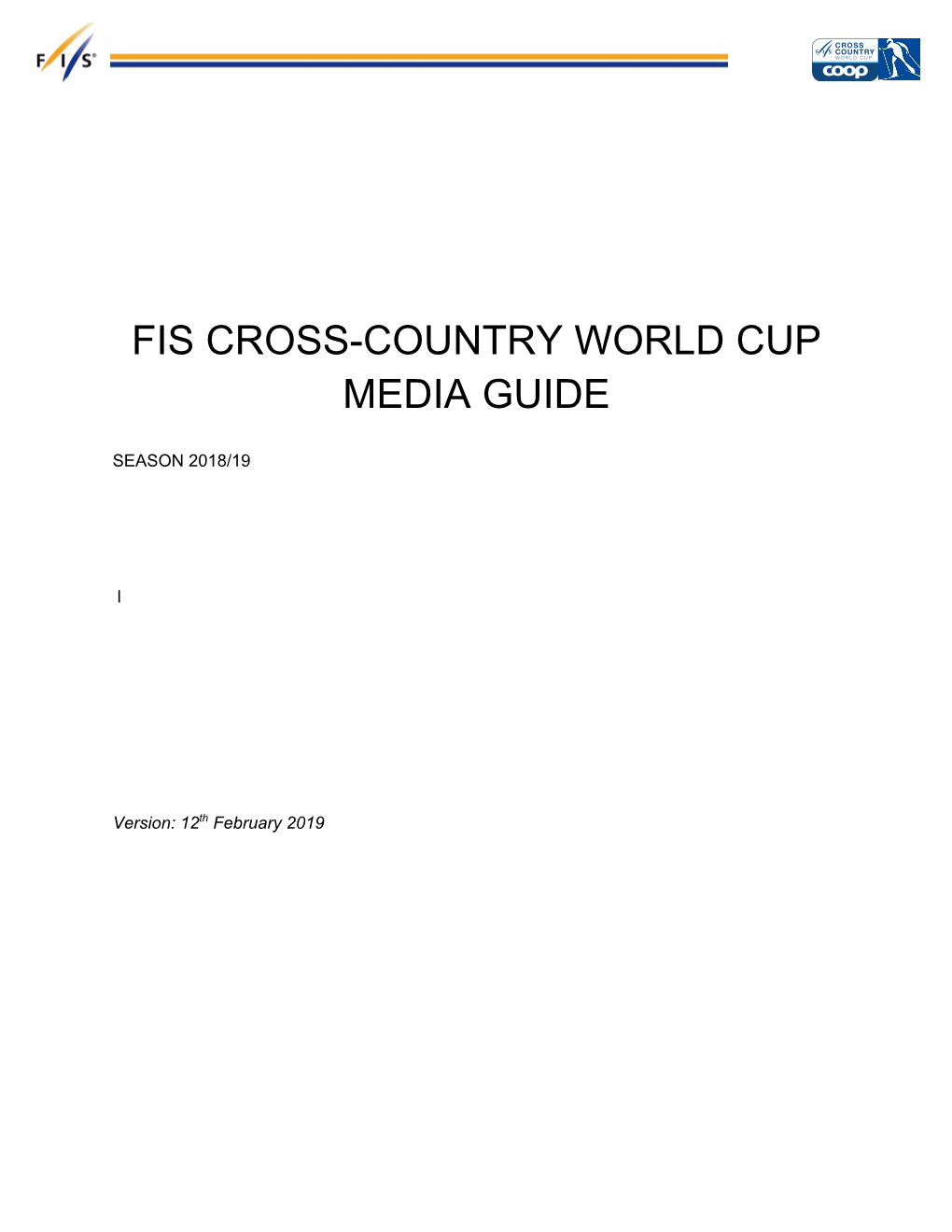 Fis Cross-Country World Cup Media Guide