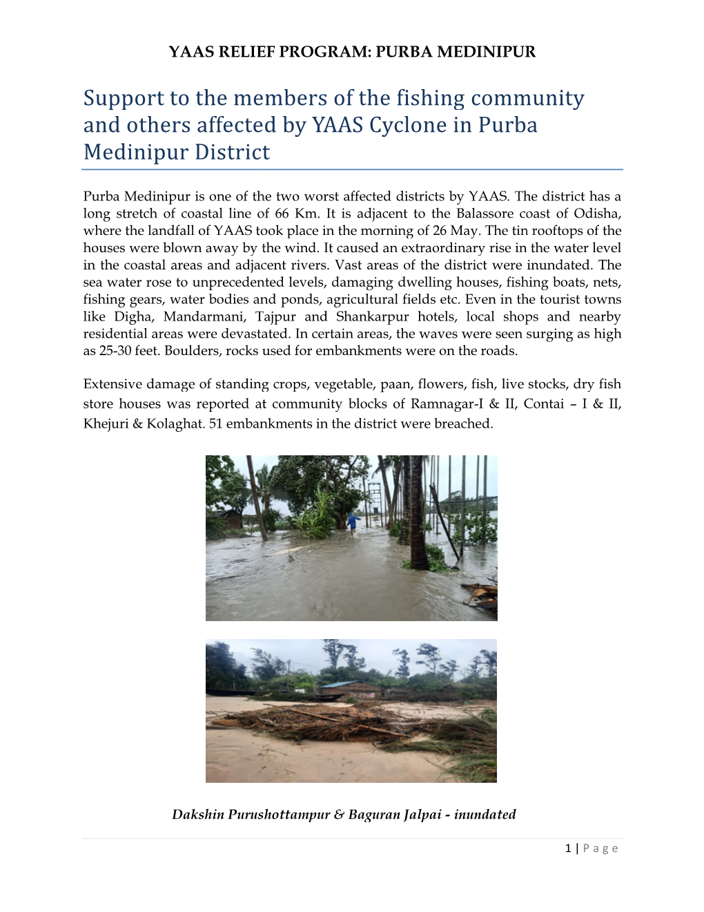YAAS Relief Program Purba Medinipur