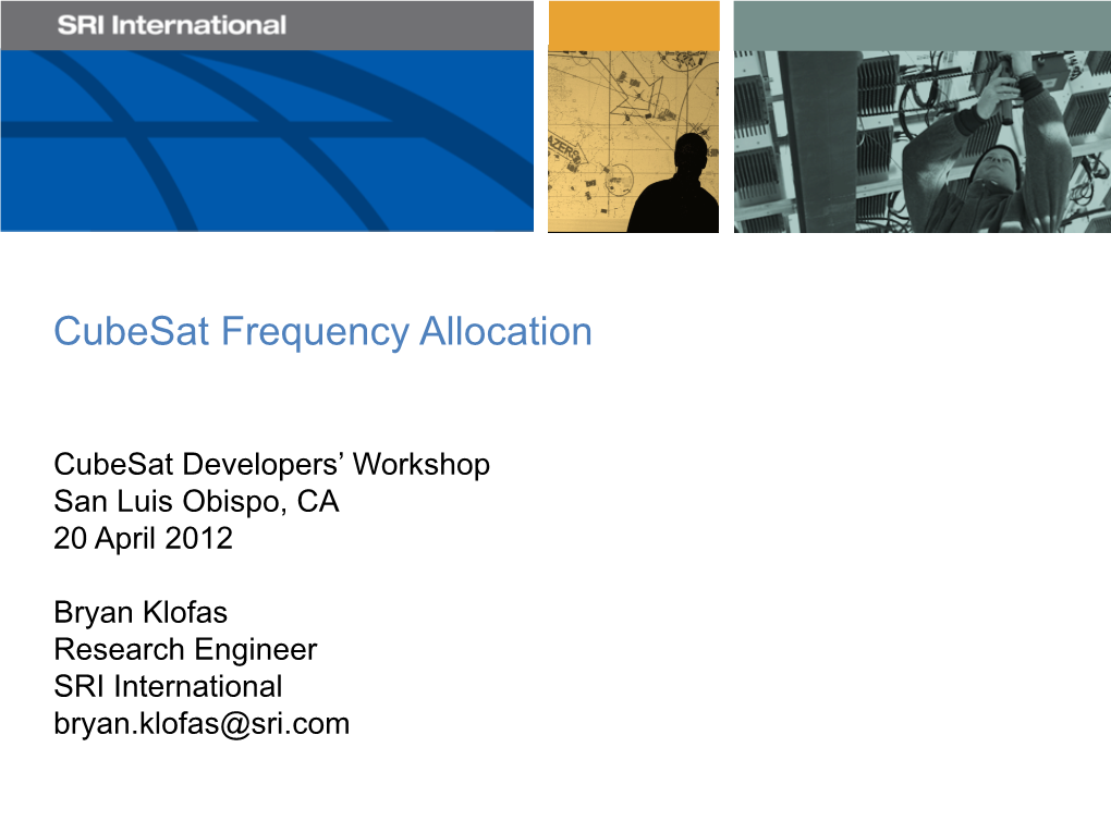 Cubesat Frequency Allocation