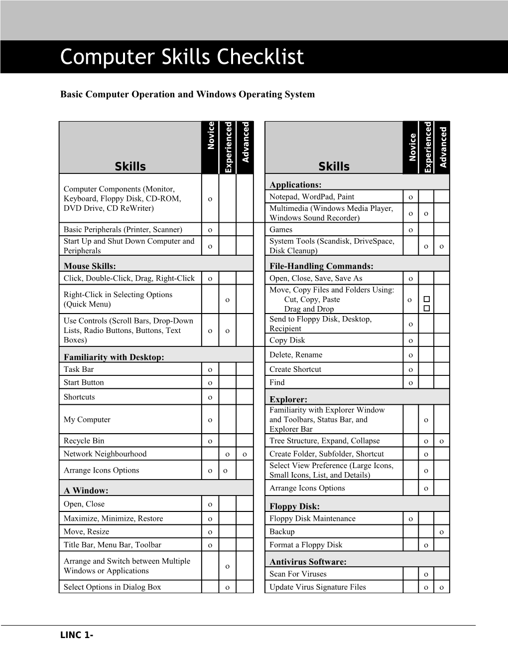 Basic Computer Operation and Windows Operating System