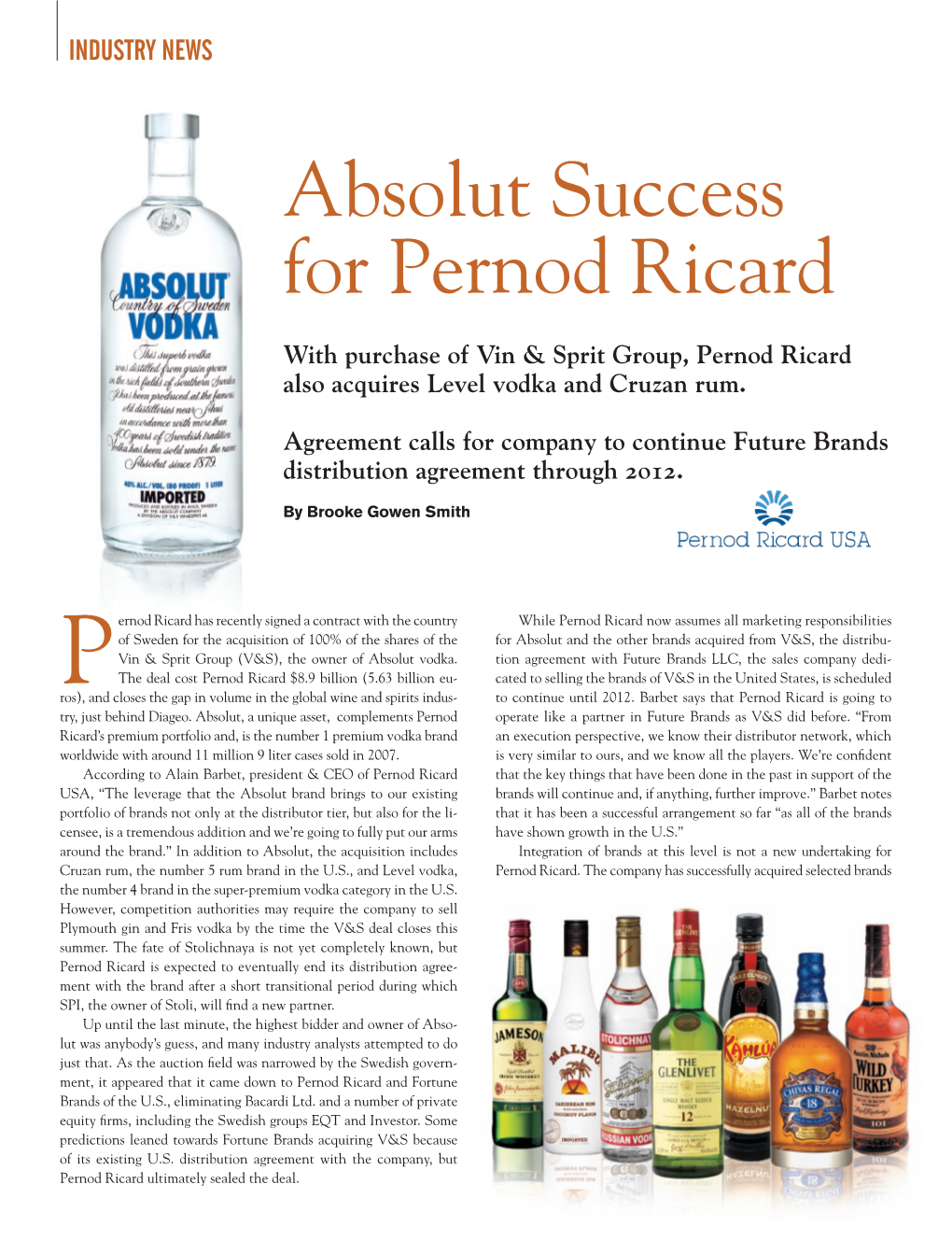 Absolut Success for Pernod Ricard