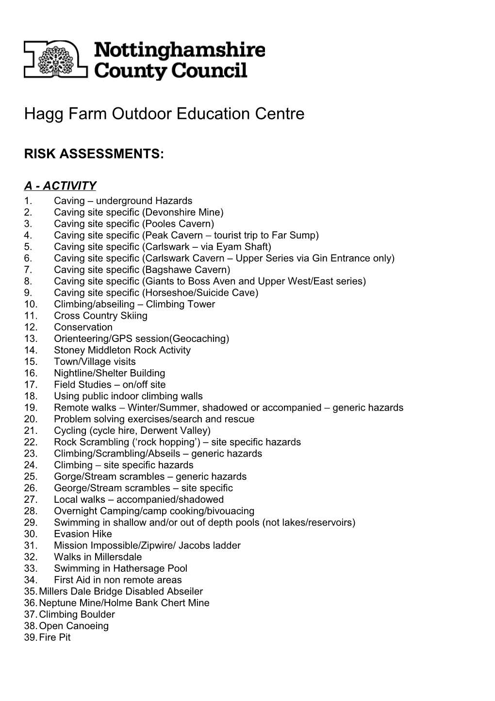 Hagg Farm Environmental Education Centre