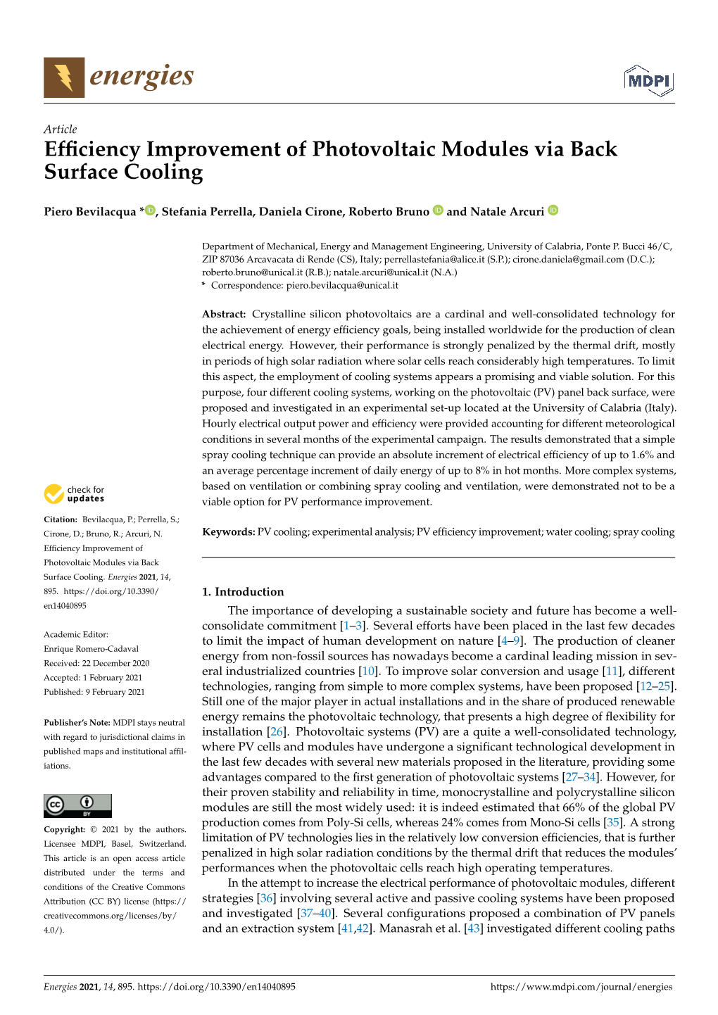 Efficiency Improvement of Photovoltaic Modules Via Back Surface Cooling