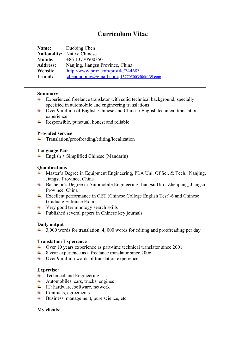 Curriculum Vitae s71