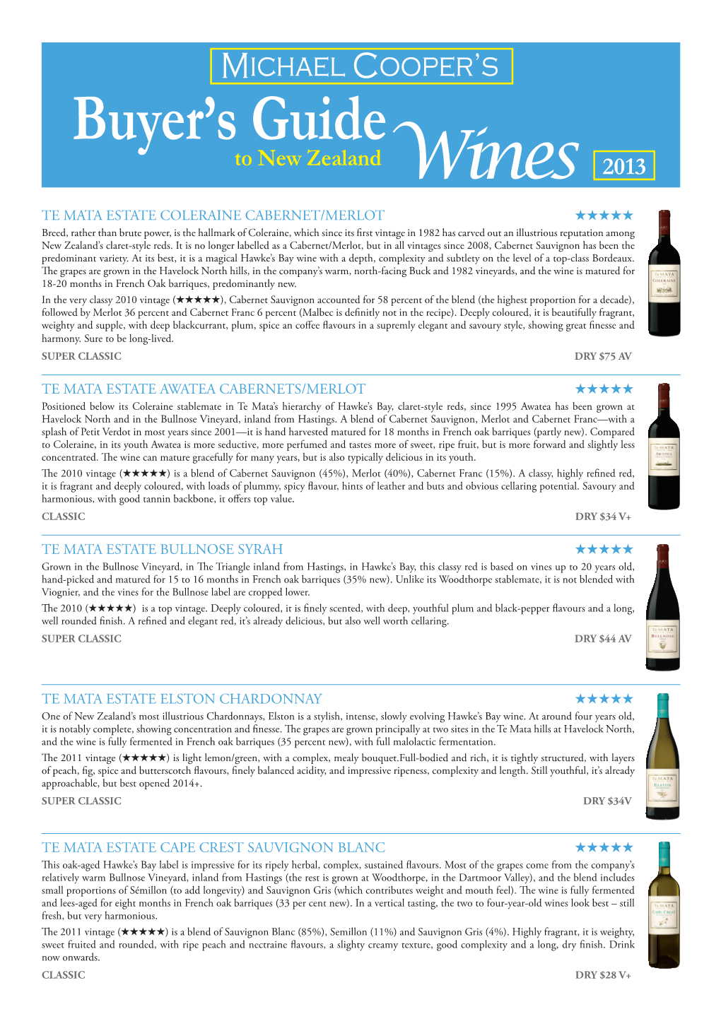 Buyer's Guide Wines