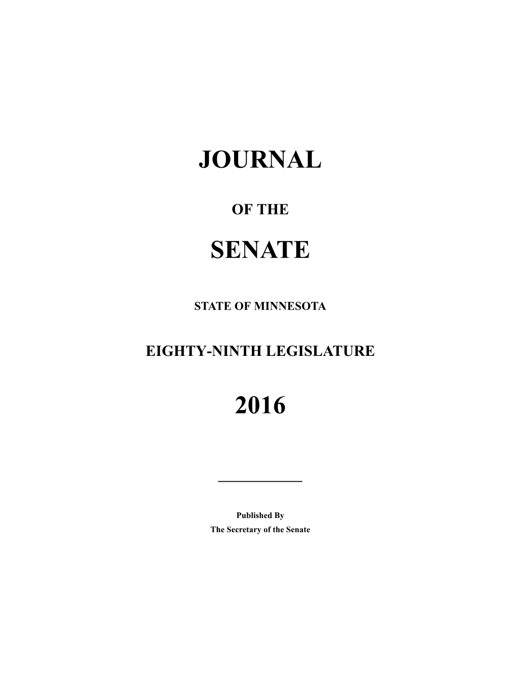 Journal​ Senate​ 2016​