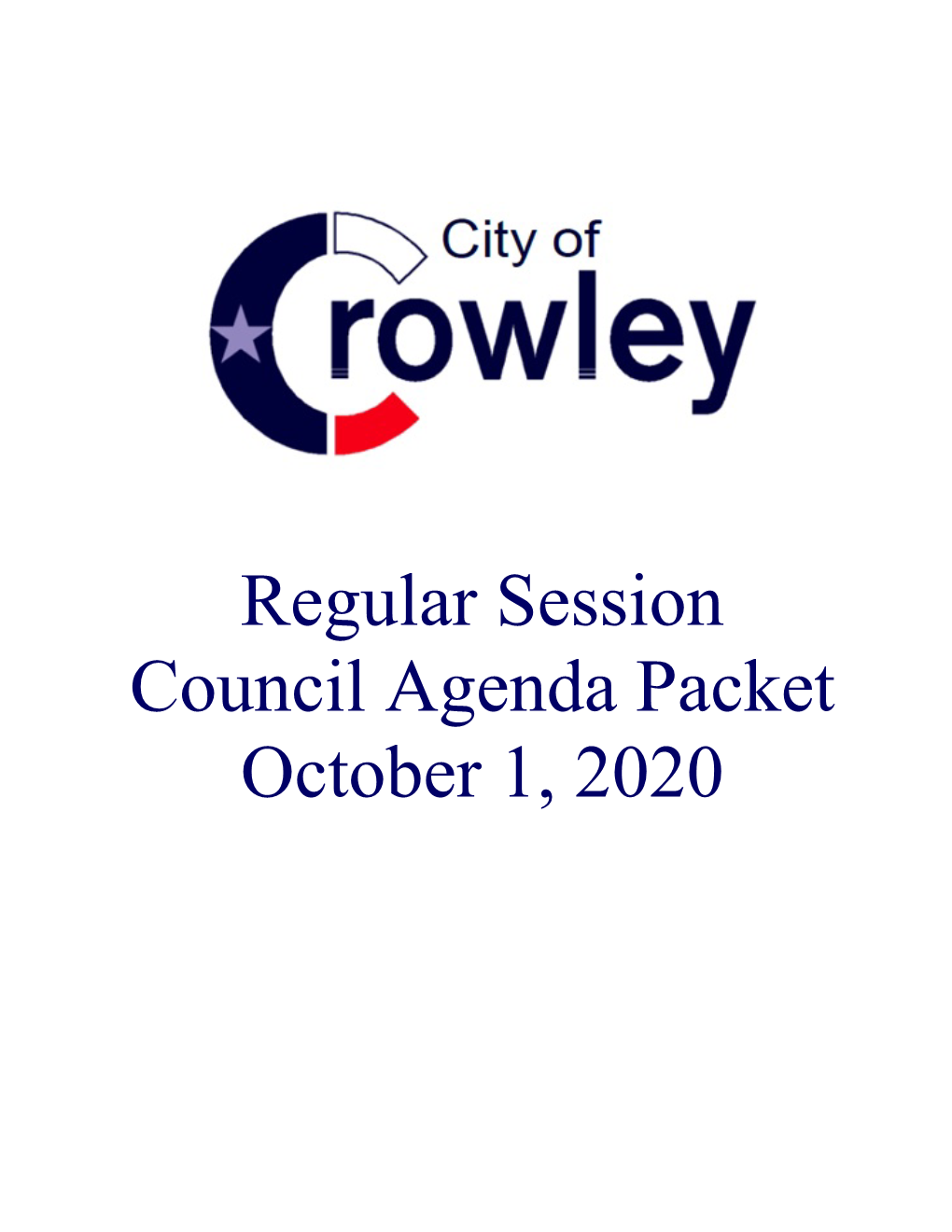 Regular Session Council Agenda Packet October 1, 2020