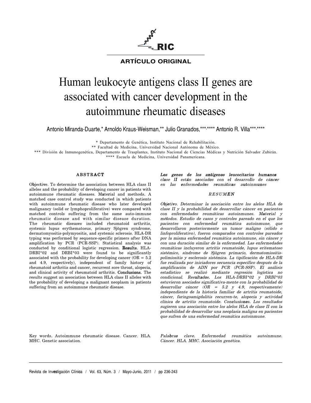 Human Leukocyte Antigens Class II Genes Are Associated with Cancer Development in the Autoimmune Rheumatic Diseases