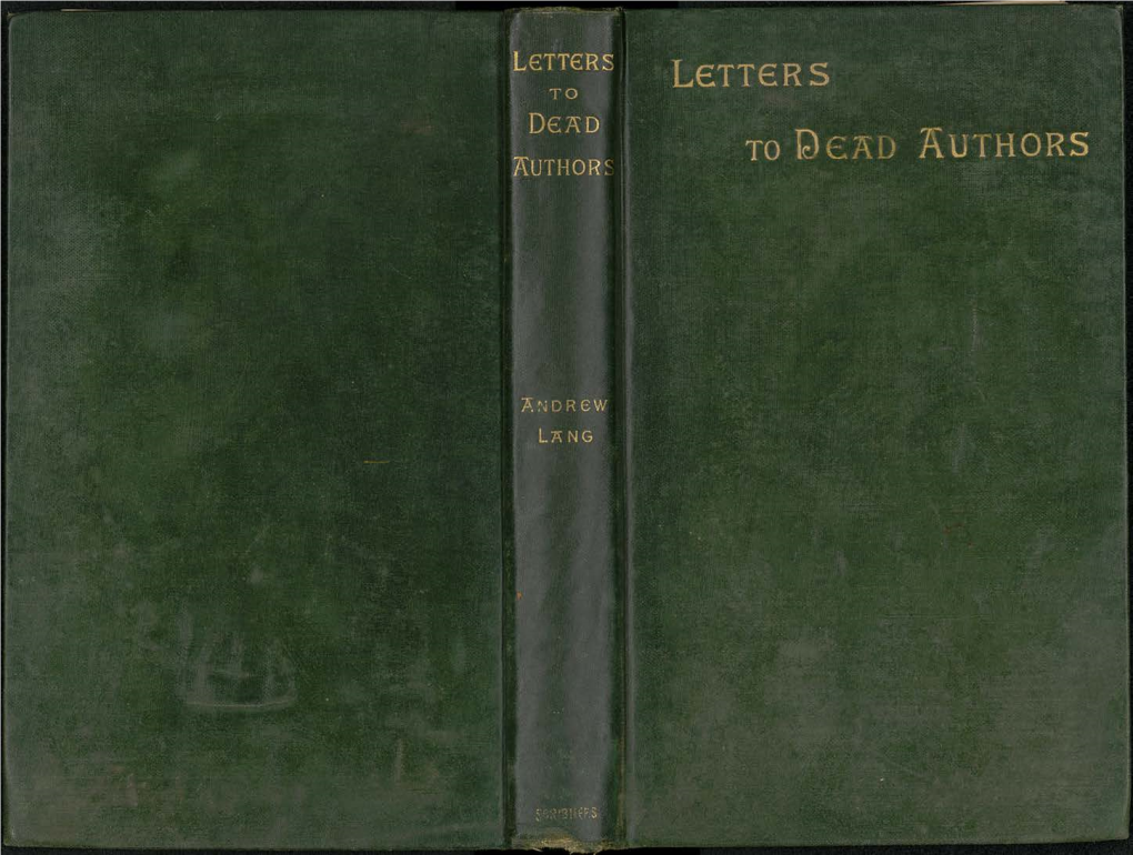 Letters to Dead Authors / by Andrew Lang