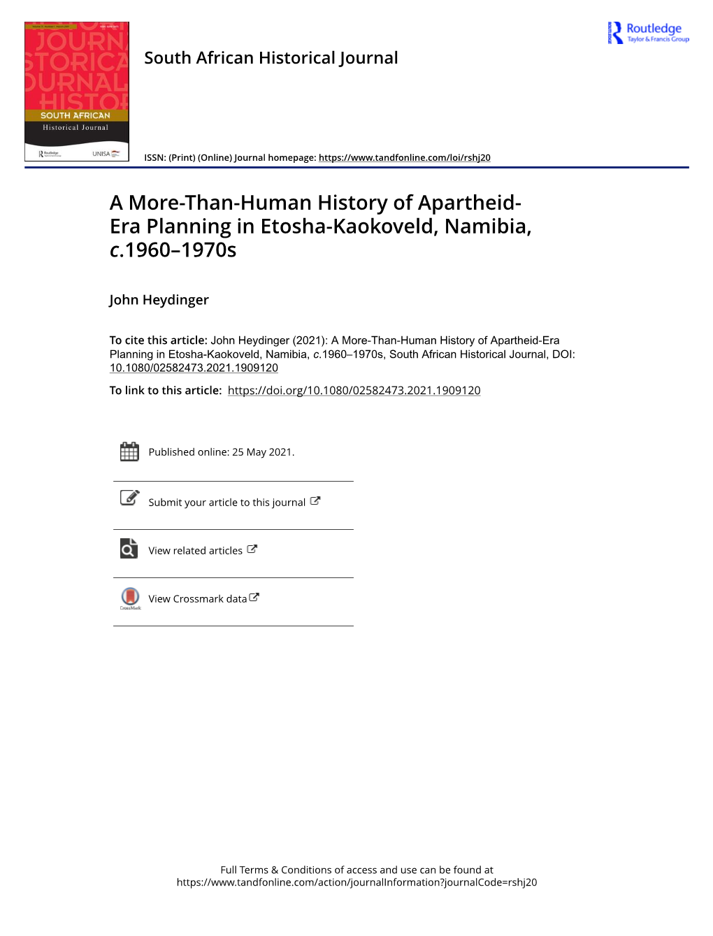 A More-Than-Human History of Apartheid-Era Planning in Etosha