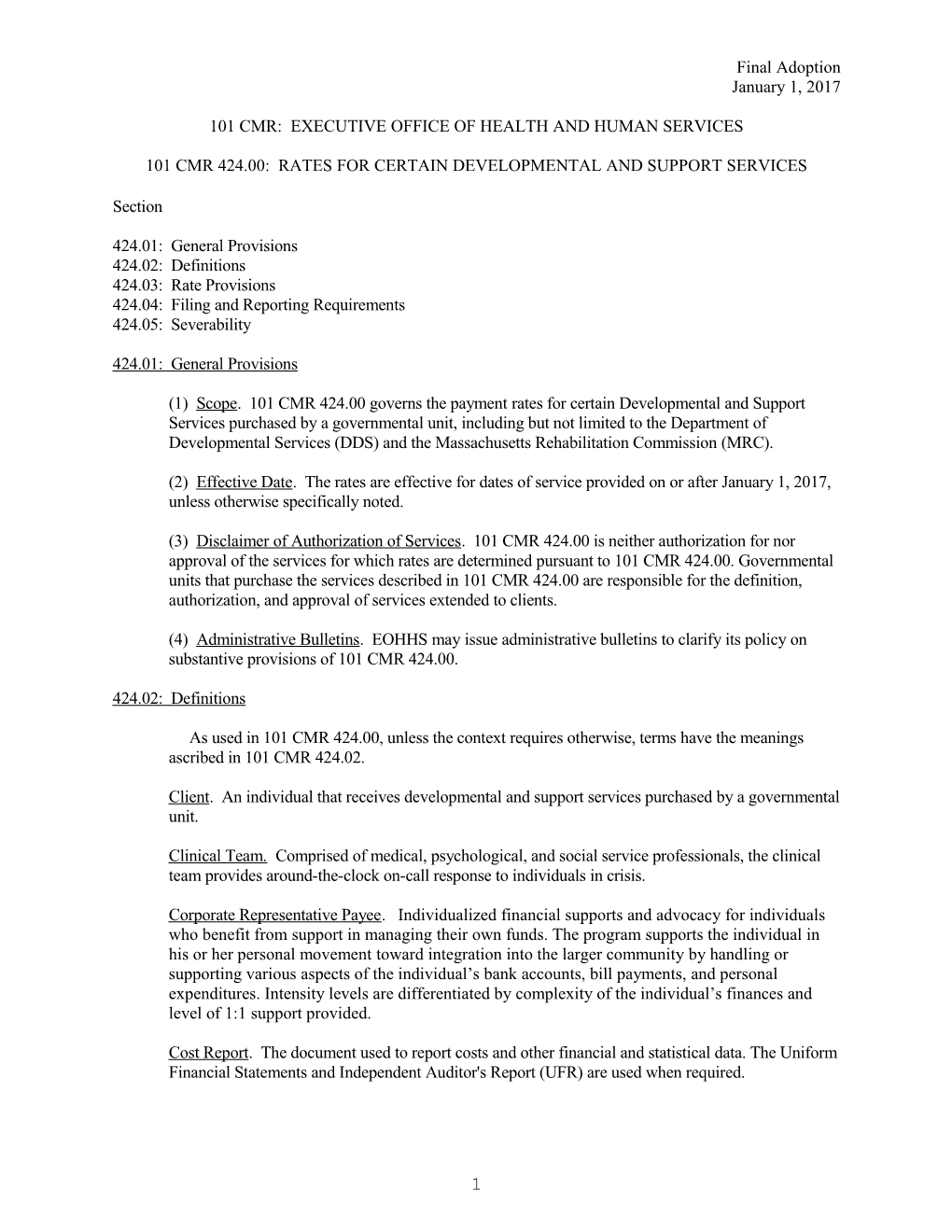 114.3 CMR: Division of Health Care Finance and Policy