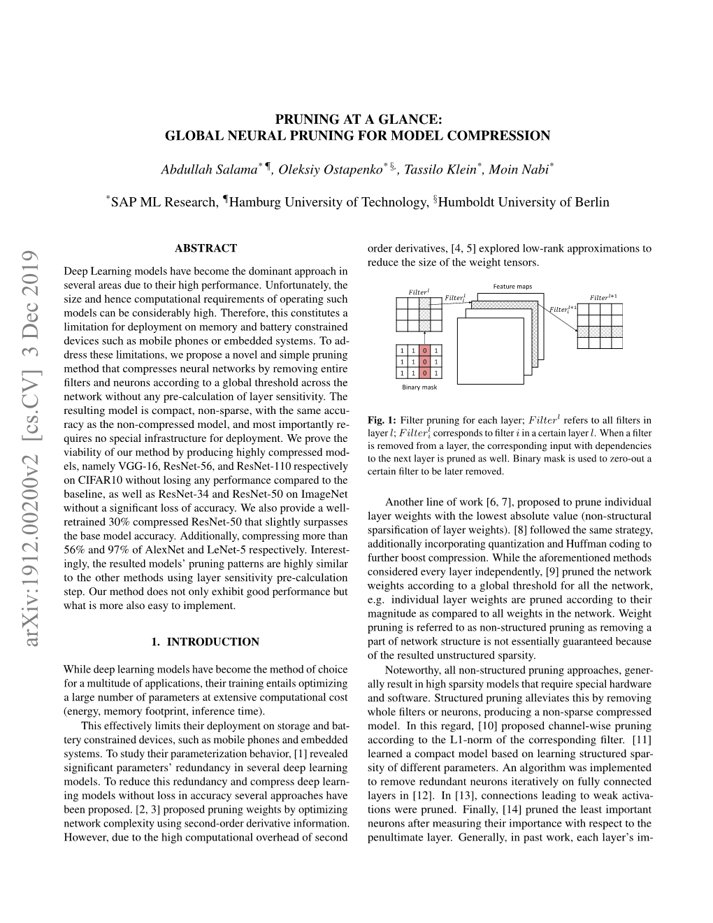 Pruning at a Glance: Global Neural Pruning for Model Compression