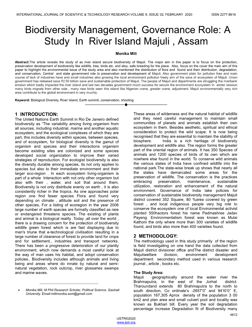 A Study in River Island Majuli , Assam