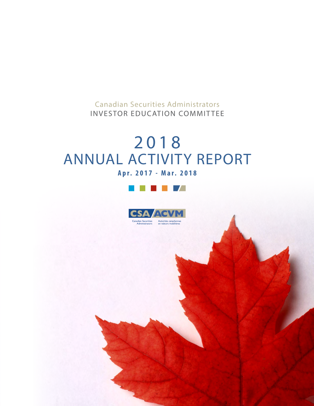 2018 ANNUAL ACTIVITY REPORT Apr