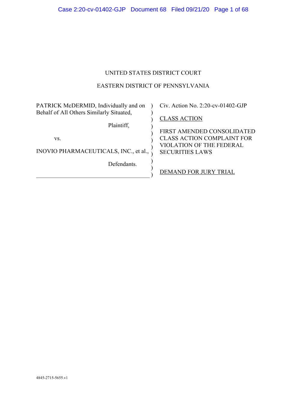 Case 2:20-Cv-01402-GJP Document 68 Filed 09/21/20 Page 1 of 68