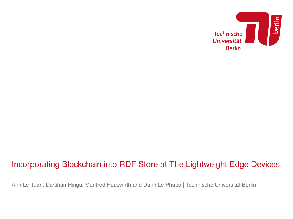 Incorporating Blockchain Into RDF Store at the Lightweight Edge Devices