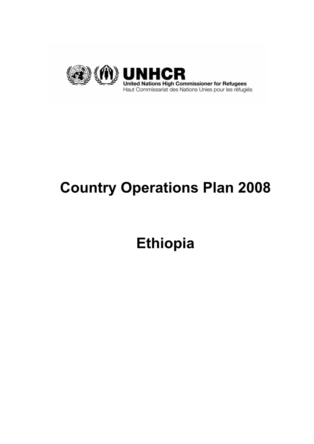 Country Operations Plan 2008 Ethiopia