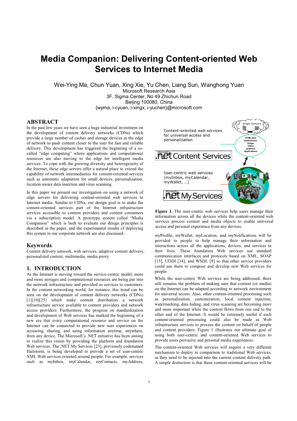 Delivering Content-Oriented Web Services to Internet Media