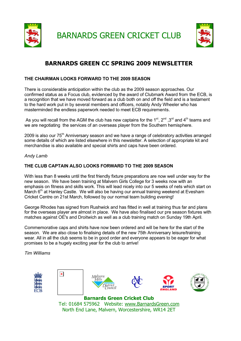 Barnards Green Cricket Club