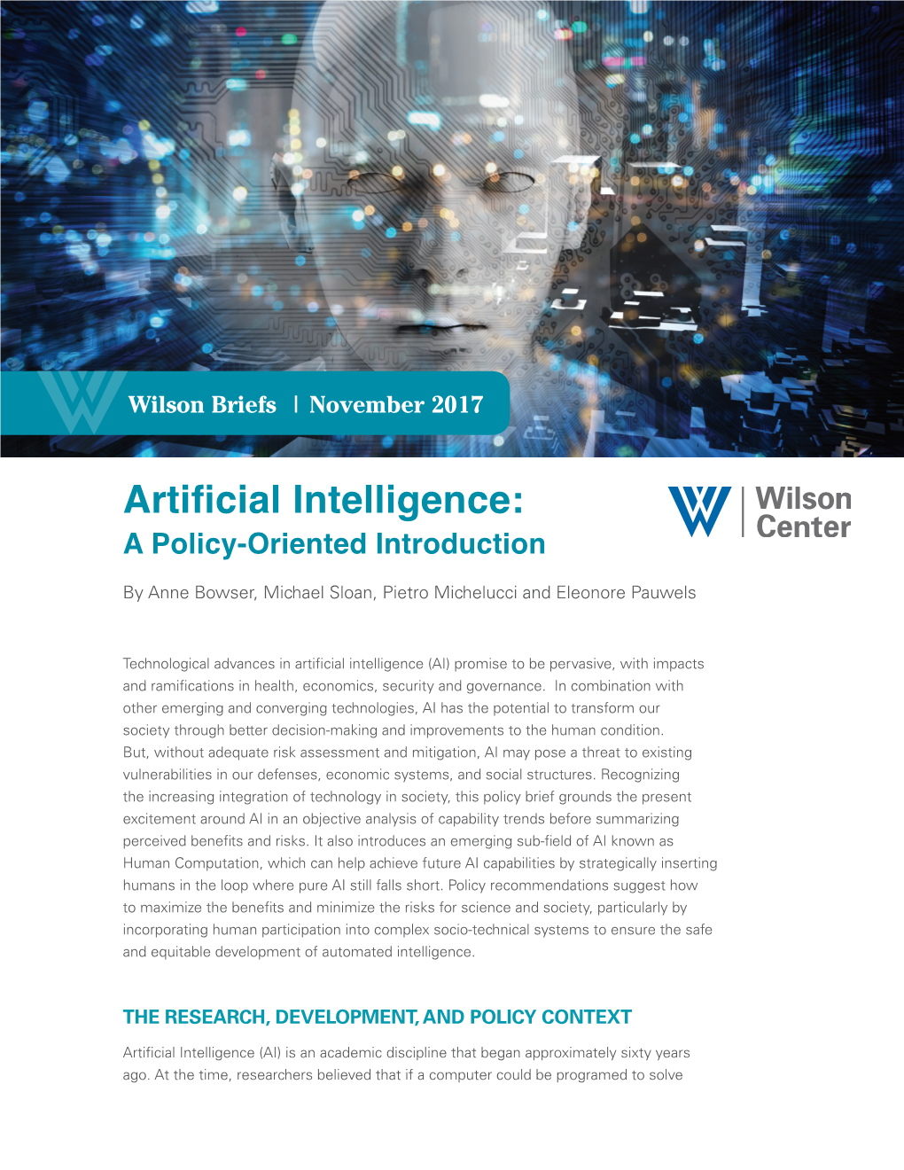 Artificial Intelligence: a Policy-Oriented Introduction