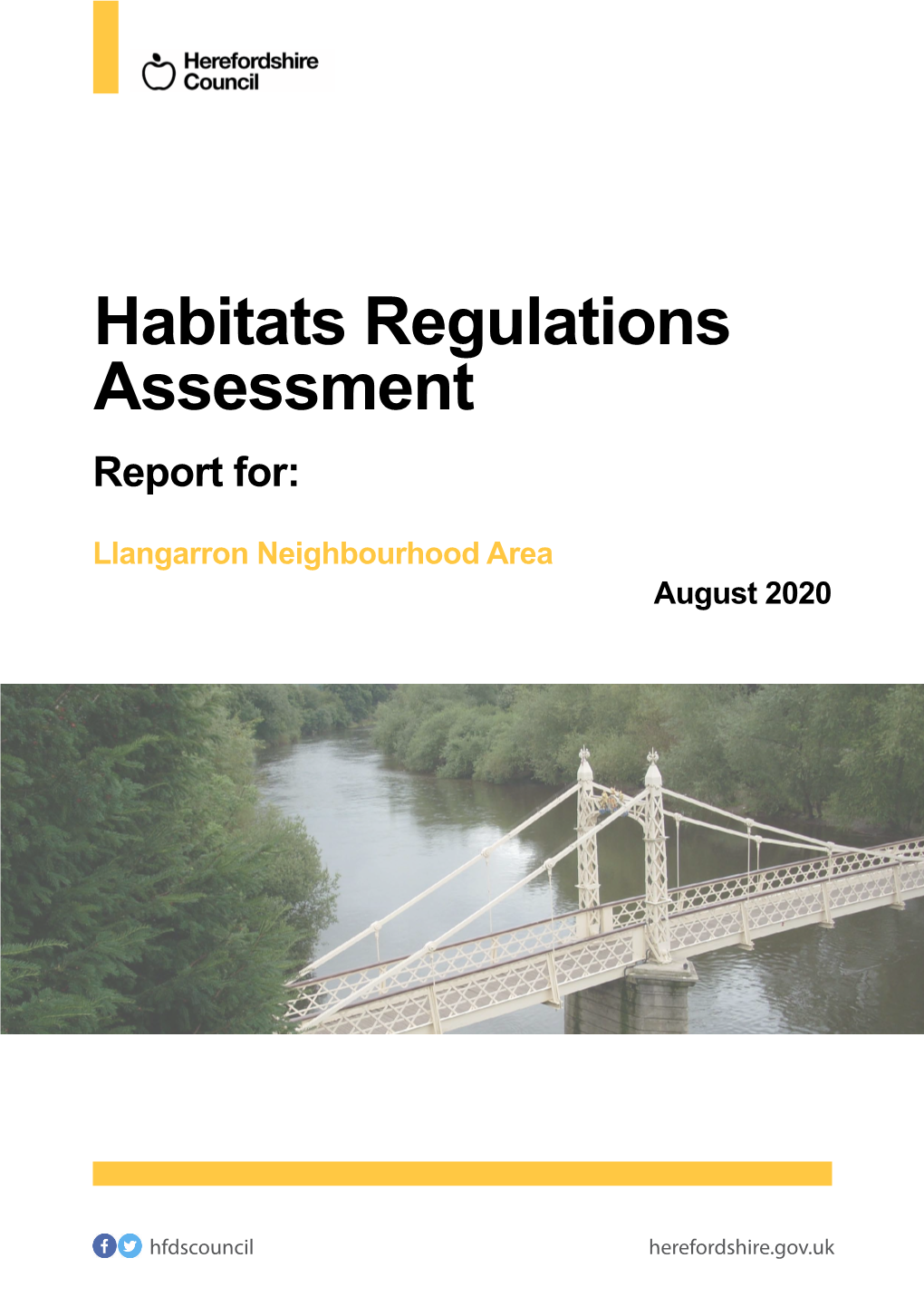 Habitats Regulations Assessment Report For: Llangarron