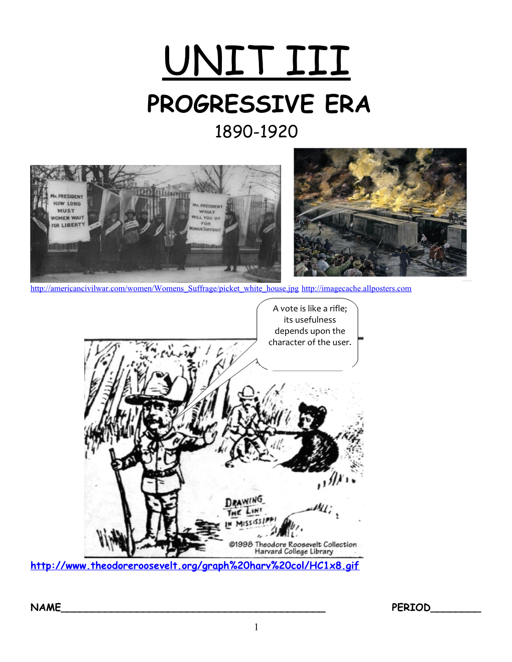 Unit Ii: Progressive Era