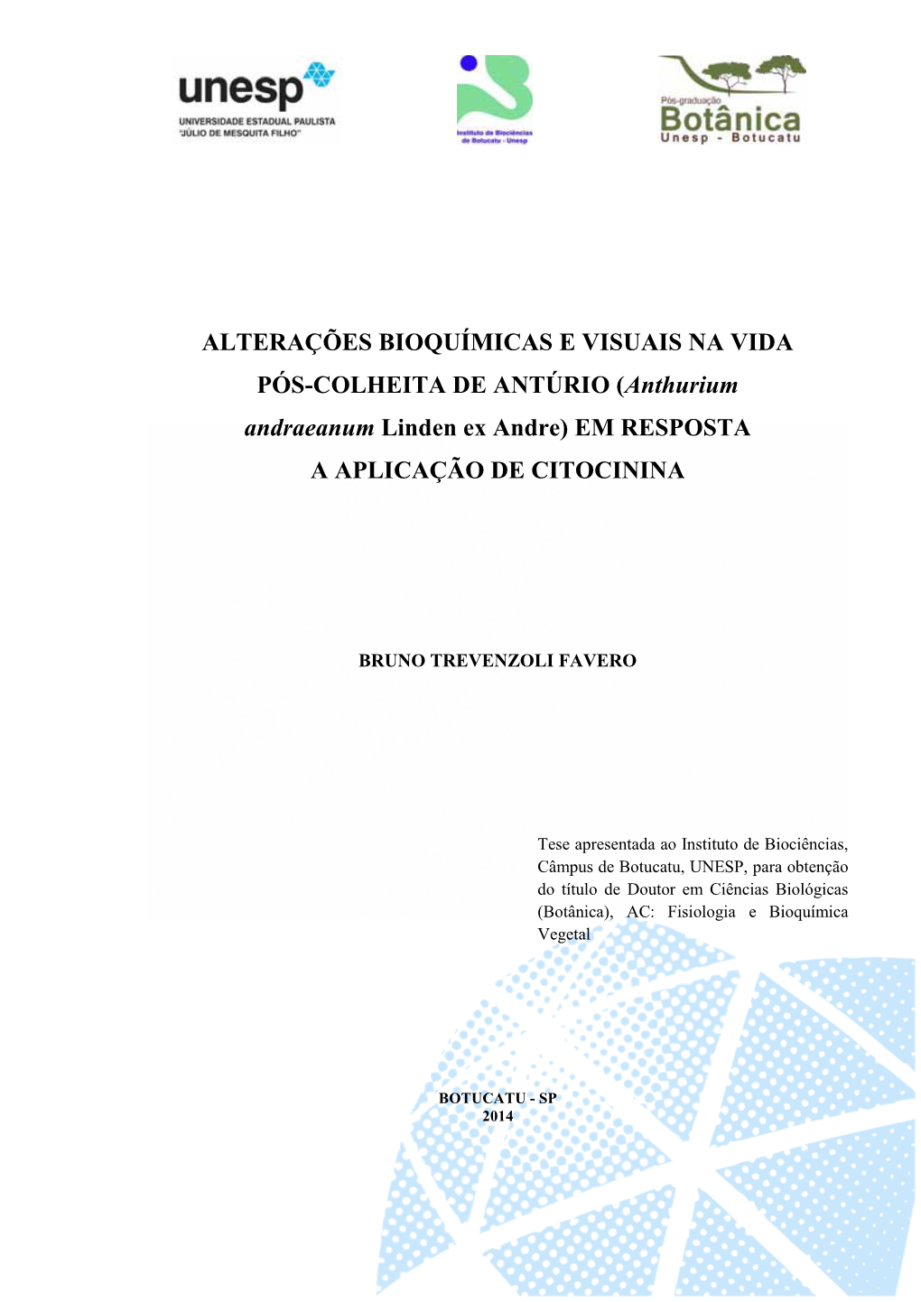 Anthurium Andraeanum Linden Ex Andre) EM RESPOSTA a APLICAÇÃO DE CITOCININA