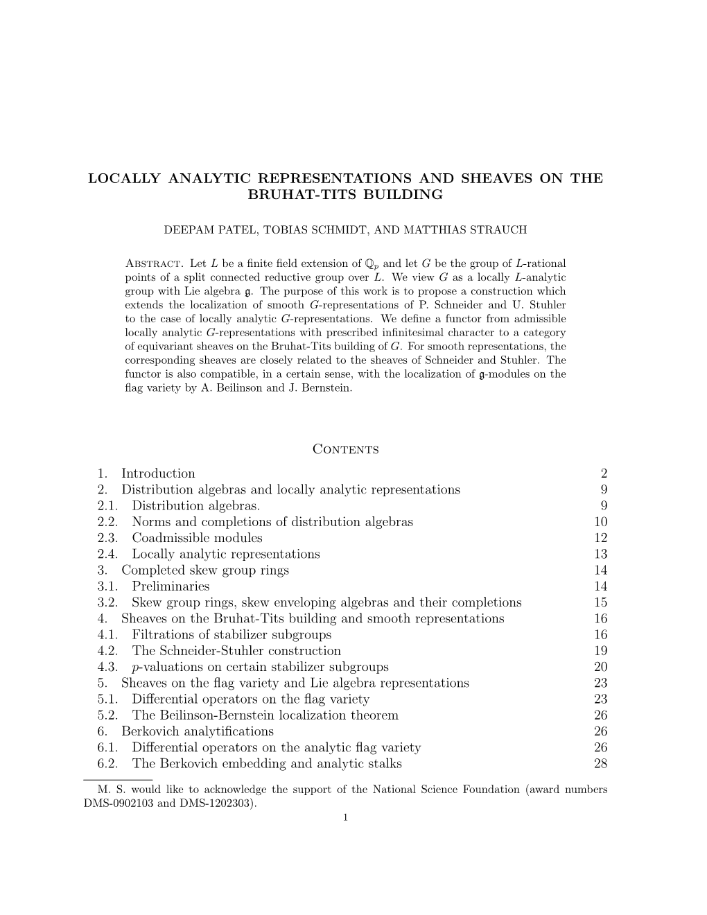 Locally Analytic Representations and Sheaves on the Bruhat-Tits Building