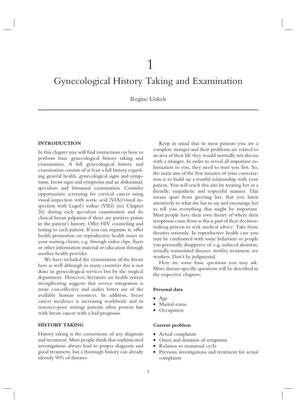 Gynecological History Taking and Examination