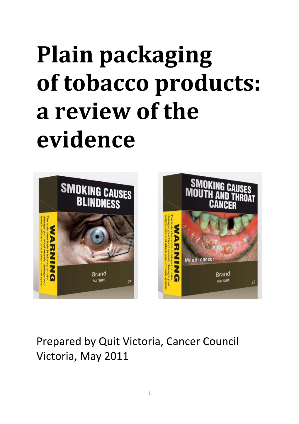 Plain Packaging of Tobacco Products: a Review of the Evidence