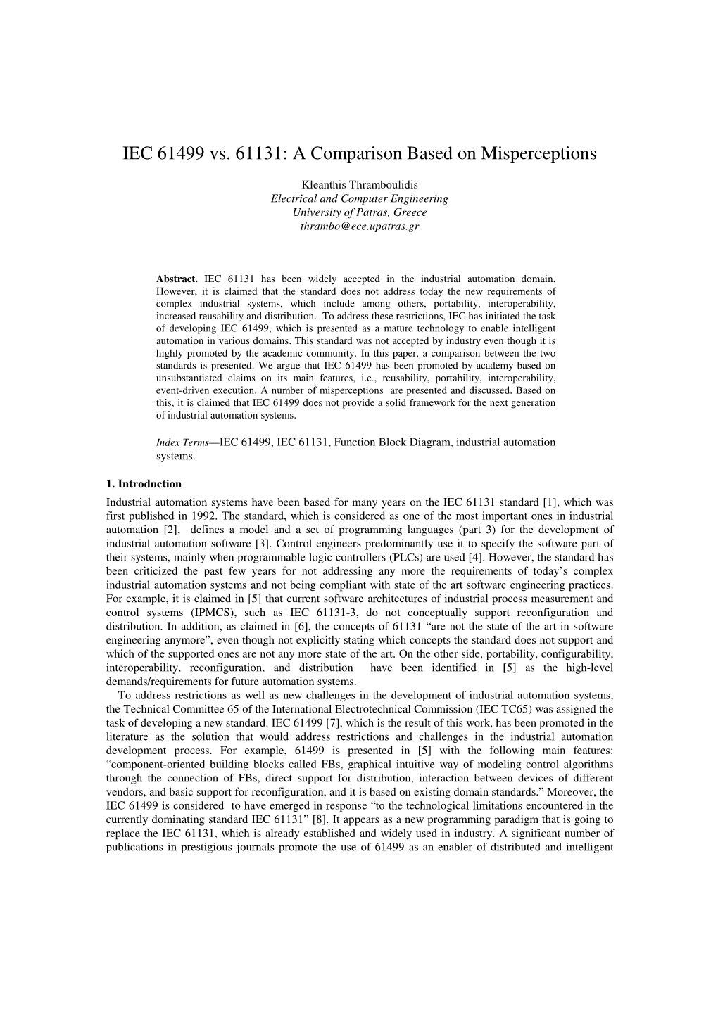 IEC 61499 Vs. 61131: a Comparison Based on Misperceptions