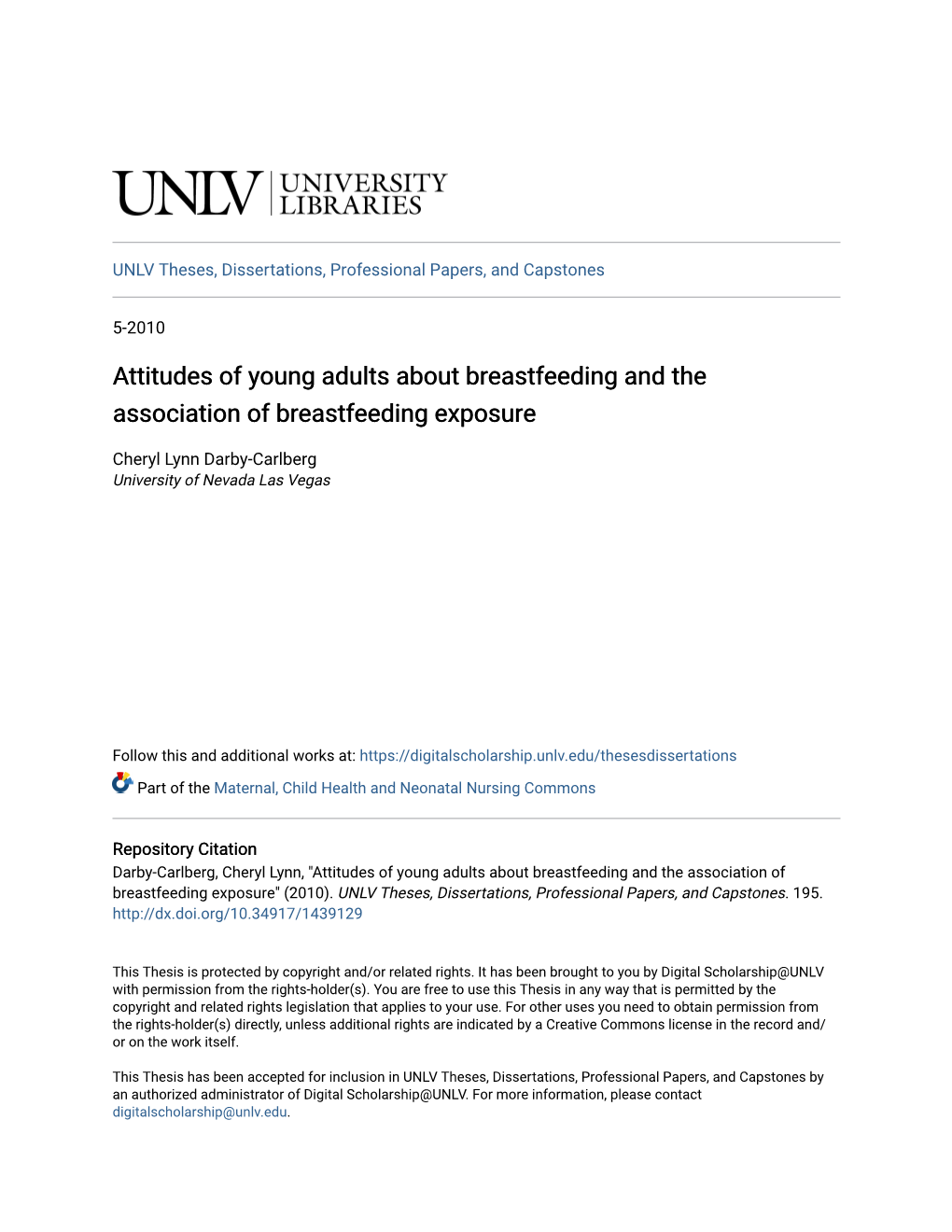 Attitudes of Young Adults About Breastfeeding and the Association of Breastfeeding Exposure