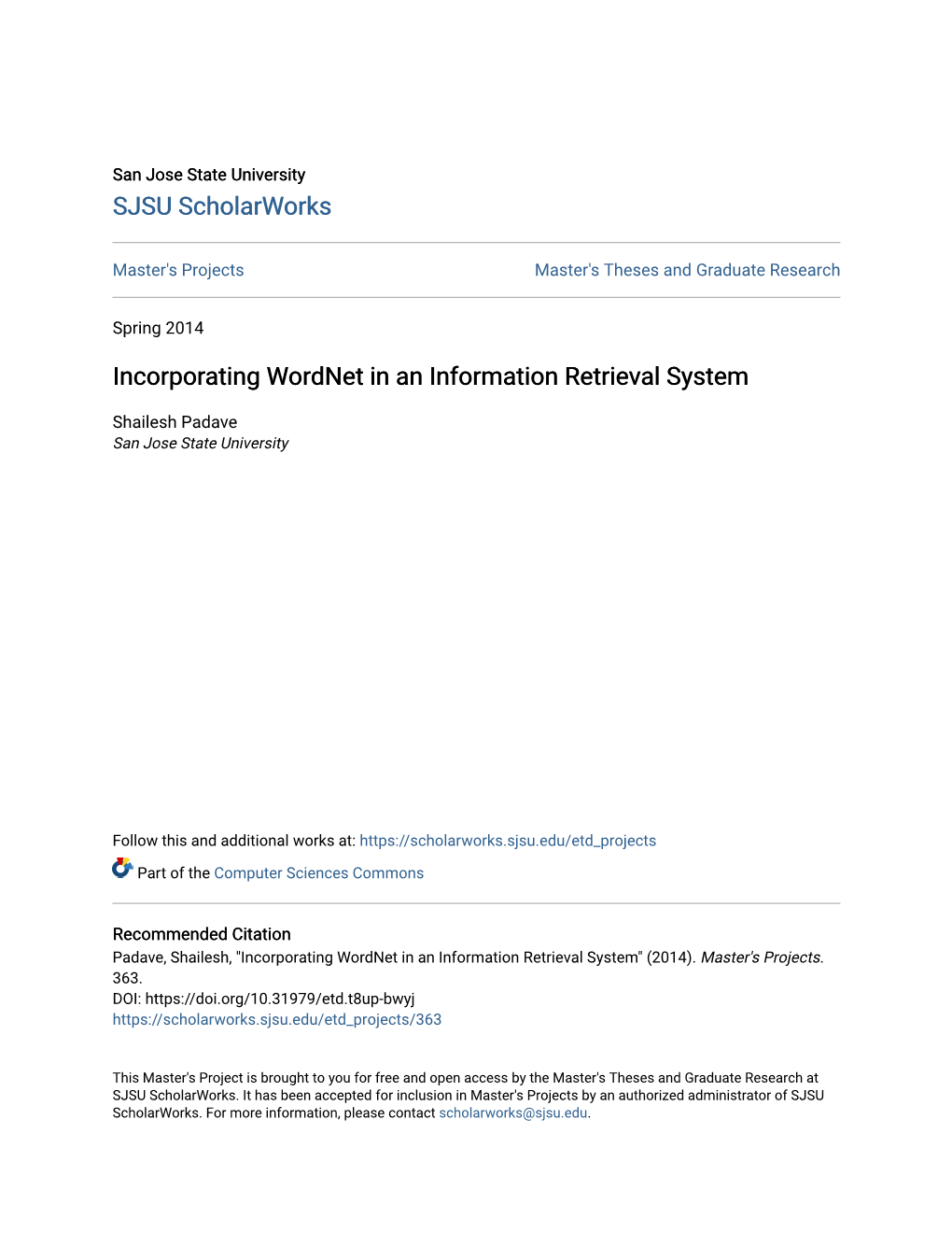 Incorporating Wordnet in an Information Retrieval System