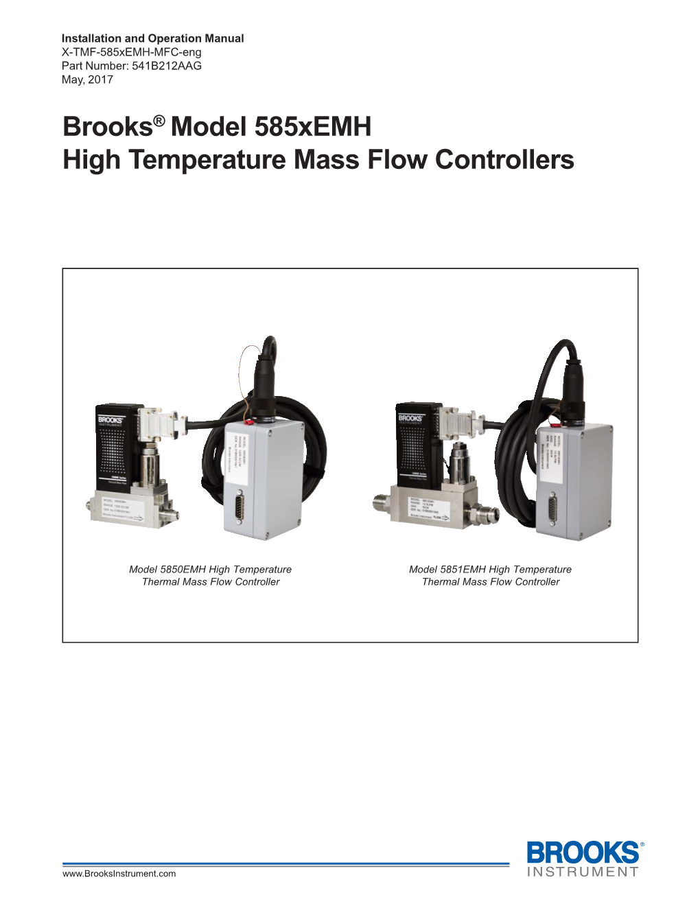 Brooks® Model 585Xemh High Temperature Mass Flow Controllers