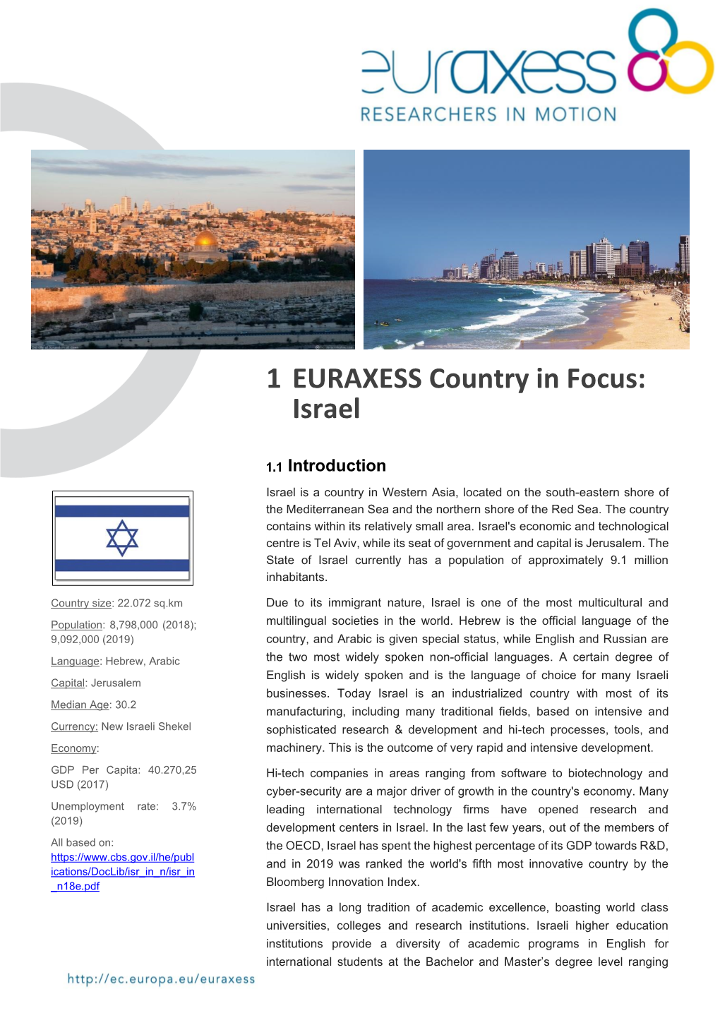 EURAXESS Country Israel (December 2019)