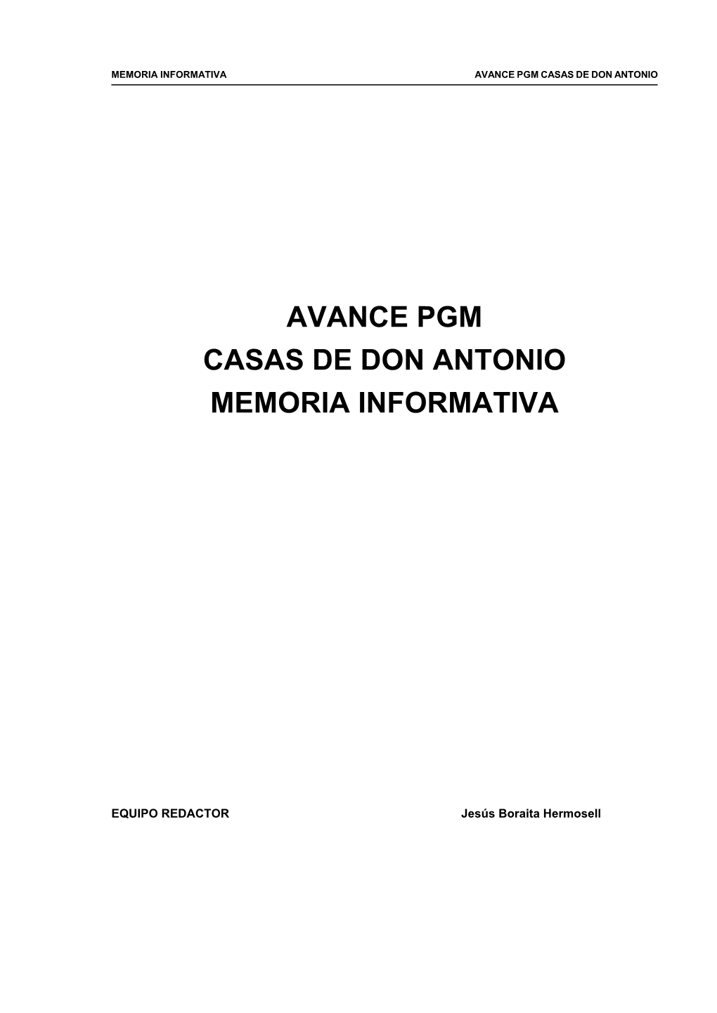 Avance Pgm Casas De Don Antonio Memoria Informativa