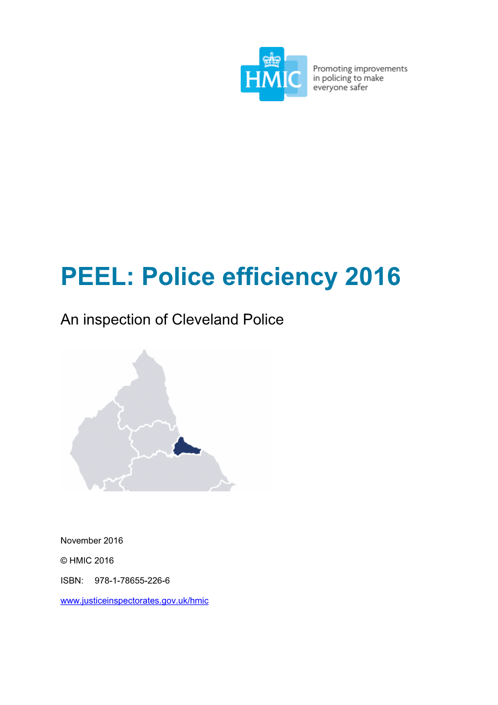 PEEL: Police Efficiency 2016 – Cleveland Police