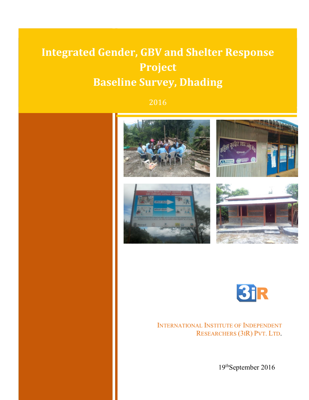 Integrated Gender, GBV and Shelter Response Project Baseline Survey, Dhading